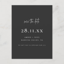 Elegant Modern, svart minimalt, enkelt spara datum