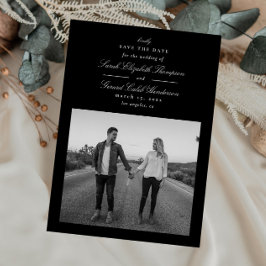 Elegant Modern svart och vit klassisk kalligrafi Spara Datumet