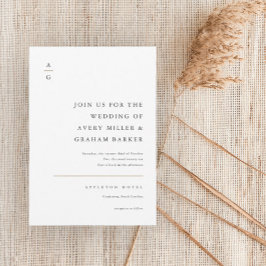 Elegant Modern Svart och Vitt Bröllop Inbjudningar