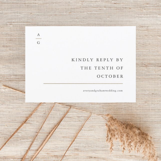 Elegant Modern Svart och Vitt Bröllopswebbplats OSA Kort (Skapare uppladdad)