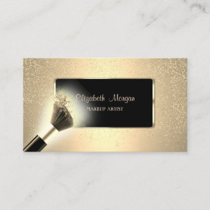 Elegant Modern, Svart Ram, Konfetti, Sminkpincett Visitkort