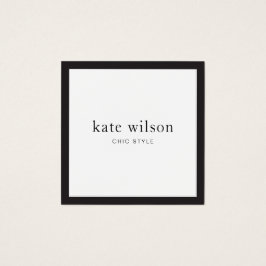 Elegant Modern svart vit Professionell fyrkant Fyrkantigt Visitkort