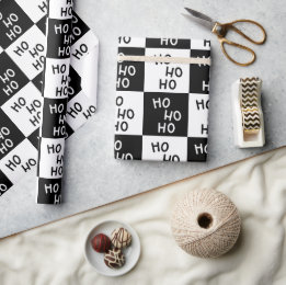Elegant Modern Svart Vit Typografi Jul Presentpapper