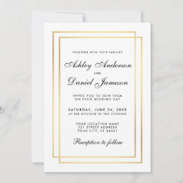 Elegant Modern svartvit inbjudan till Bröllop