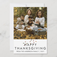 Elegant modern tackningsfest familjefoto höst