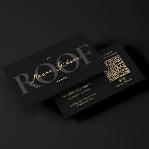 Elegant Modern Takentreprenör Svart Script Visitkort