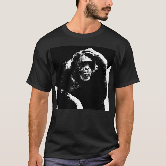Elegant Modern tankning Ape Pop Art-mall T Shirt (Framsida)
