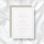 Elegant Modern Taupe Bröllop Inbjudningar<br><div class="desc">Elegant Modern Taupe-bröllopsinbjudan.</div>