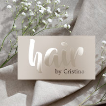 Elegant Modern Taupe Brun Hårstylist 