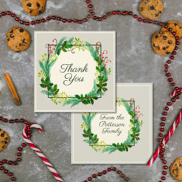 Elegant Modern Taupe-Tack för modern Grönt Tack Kort