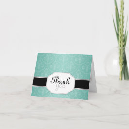 Elegant Modern Teal Damask - tack vare dina kort