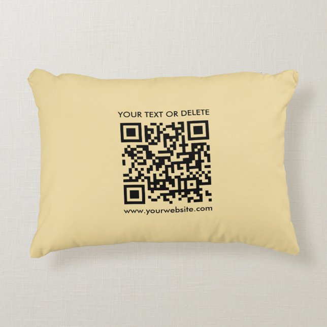 Elegant Modern Template Anpassningsbar QR Code Gul Prydnadskudde (Framsidan)