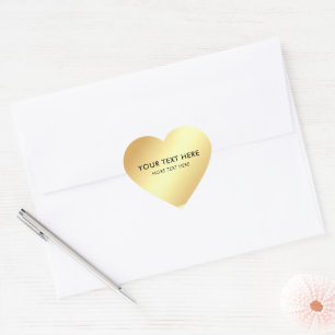 Elegant Modern Template Trendig Black and Guld Hjärtformat Klistermärke