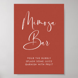 Elegant & Modern Terracotta Mimosa pub-tecken Poster