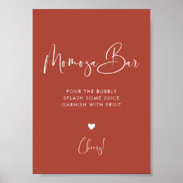 Elegant & Modern Terracotta Momosa pub tecken Poster