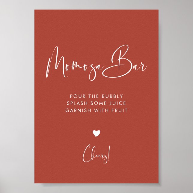 Elegant & Modern Terracotta Momosa pub tecken Poster (Framsidan)