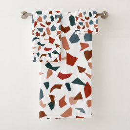 Elegant Modern Terrazzo Marble Mönster Bath Towel