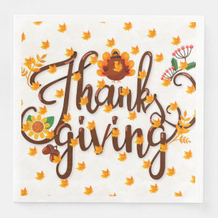 Elegant Modern Thanksgiving, populärt Pappersservett
