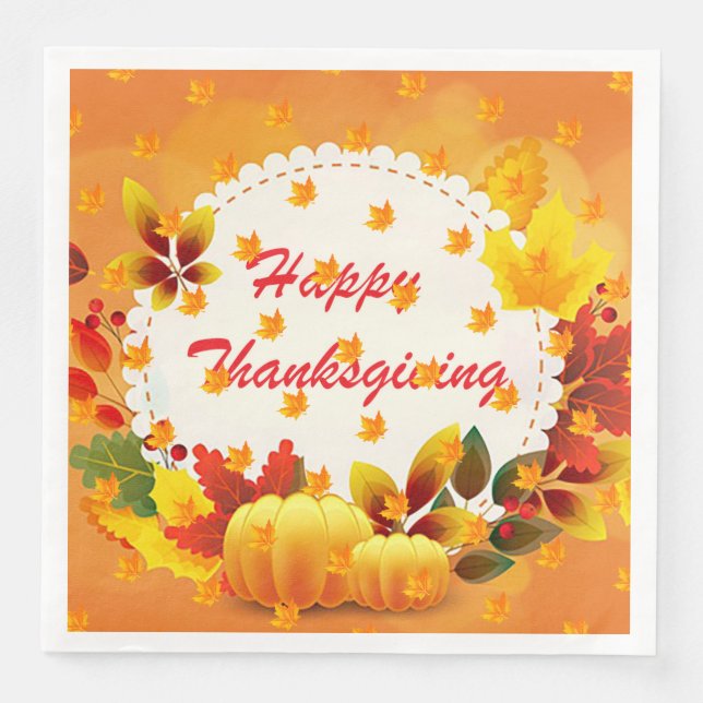 Elegant Modern Thanksgiving, populärt Pappersservett (Framsida)