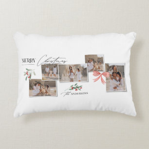 Elegant modern traditionell röd båge multifoto prydnadskudde