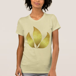Elegant modern tre guld-löv med prydnadsföremål t shirt