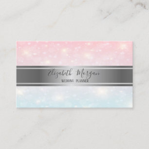 Elegant Modern Trendig Silver Bokeh, Rand Visitkort