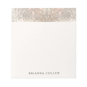 Elegant Modern Trendig Silver Sequins Anteckningsblock