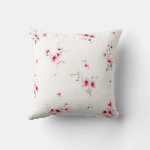 Elegant Modern Trendig Stilren Grön Rosa Blommig Kudde