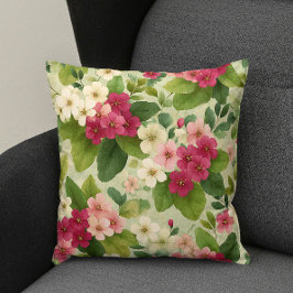 Elegant Modern Trendig Stilren Rosa Vit Blommig Kudde