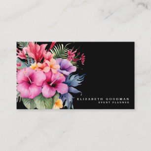 Elegant Modern Tropical Black Affärskorts Visitkort