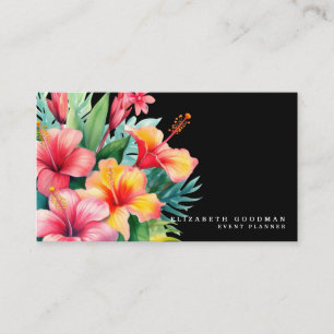 Elegant Modern Tropical Black Affärskorts Visitkort