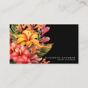 Elegant Modern Tropical Black Affärskorts Visitkort