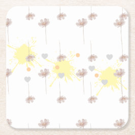 Elegant modern tusenskönsblomma underlägg papper kvadrat
