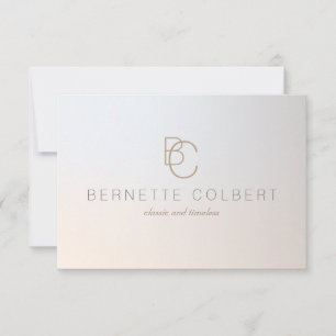 Elegant Modern Två Initialer Monogram Professionel Tack Kort