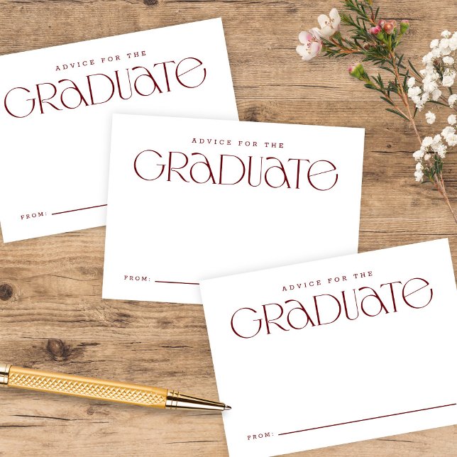 Elegant Modern Type Burgundy Studenten Adress Tilläggskort (Skapare uppladdad)