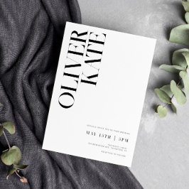 Elegant Modern Typografi Bröllop Inbjudningar