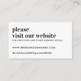 Elegant Modern Typografi Enkel webbplats Bröllop Tilläggskort