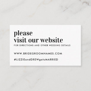 Elegant Modern Typografi Enkel webbplats Bröllop Tilläggskort
