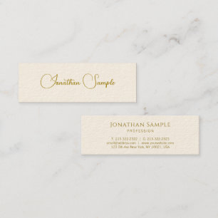 Elegant Modern typografi Guld-söktextmall Mini Visitkort