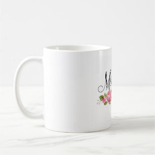 Elegant modern typografi med rosor kaffemugg