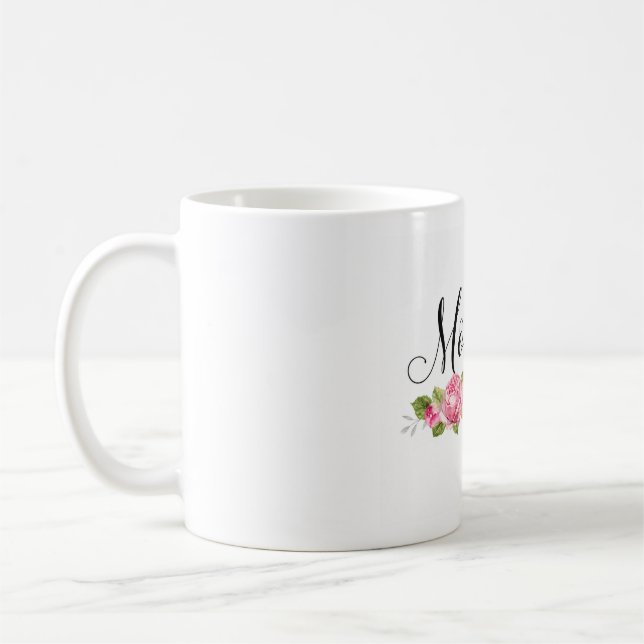 Elegant modern typografi med rosor kaffemugg (Vänster)