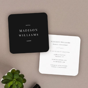 Elegant Modern typografi Professionell Enkel Chic Fyrkantigt Visitkort