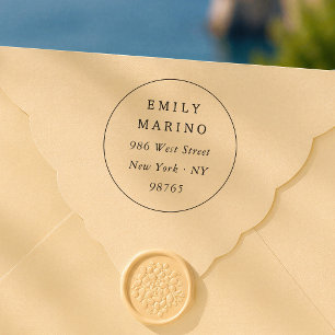 Elegant modern typografi rund returadress stämpel
