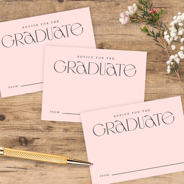 Elegant Modern Typography Rosa Studenten Advice Tilläggskort (Skapare uppladdad)