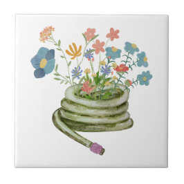 Elegant modern, unik vattenfärgsnyckelsaké blommig kakelplatta