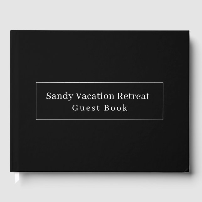 Elegant Modern Vacation Rental Guest Bok | Svart (Framsida)
