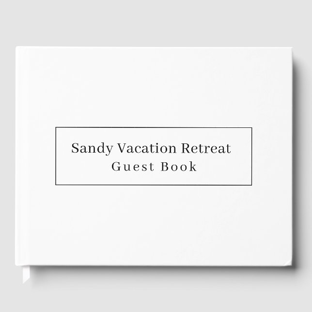 Elegant Modern Vacation Rental Guest Bok | Vit (Framsida)