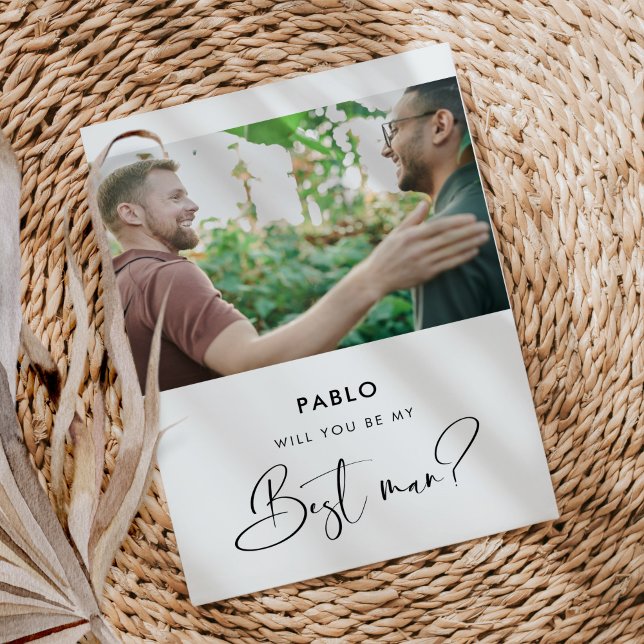 Elegant modern Väljer du min bästa man foto kort (Skapare uppladdad)