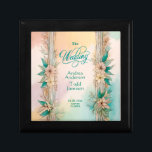 Elegant modern vattenfärg för mjuk blommigt bröllo minnesask<br><div class="desc">Den här bröllop-stenen underlägg ett vackert mjukt och romantiskt mönster, som påminner om den vattenfärgssymbol stil som visas i den medföljande inbjudan. Underläggen står i centrum för uppmärksamheten på parets namn, som elegant presenteras i en kombination av kursivt och serif typsnitt. Omgivande text är lodrät blommigt gräns med ömtåliga blommor...</div>