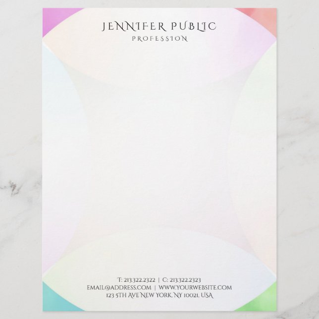 Elegant Modern vattenfärgsenkel mall för enkel des Brevhuvud (Framsida)